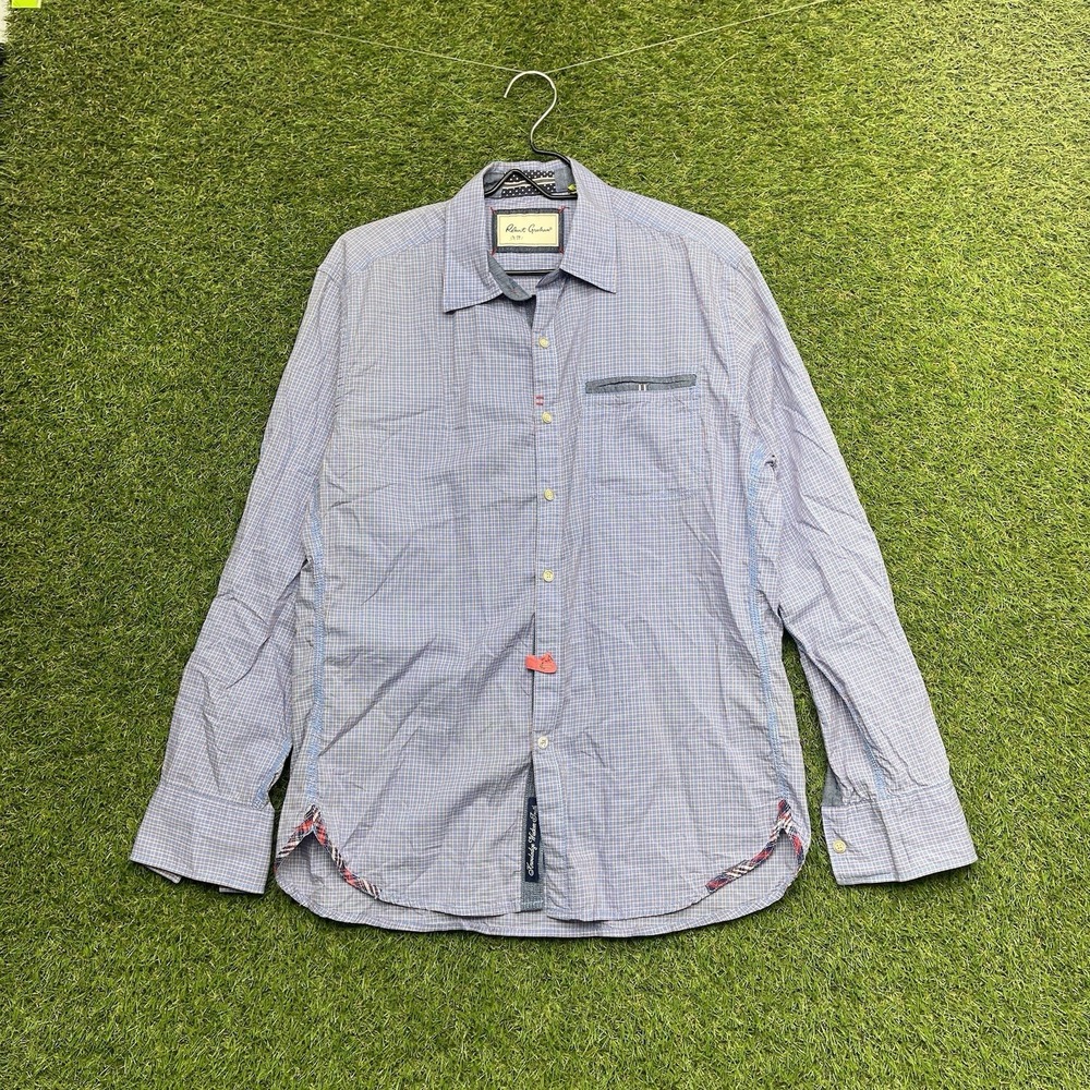 Robert Graham X Button Up Shirt Mens Medium Flip Cuff Long Sleeve Dress Preppy